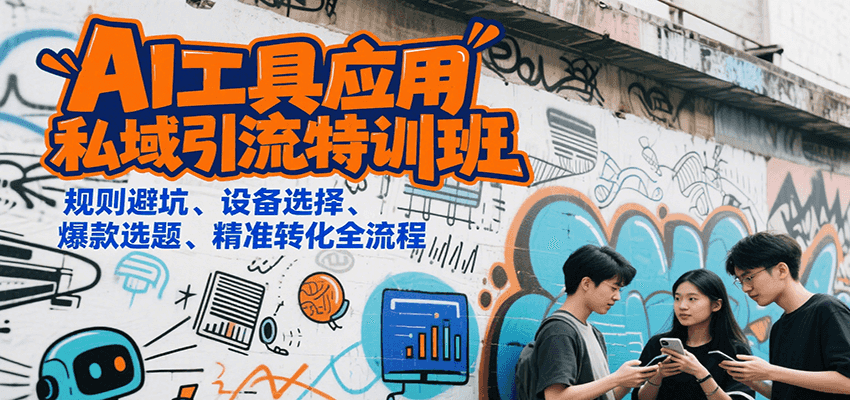 AI工具应用私域引流特训班，规则避坑、设备选择、爆款选题、精准转化全流程-百创网